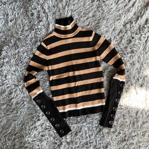 ZARA Everyday Knit Classic Striped Turtleneck